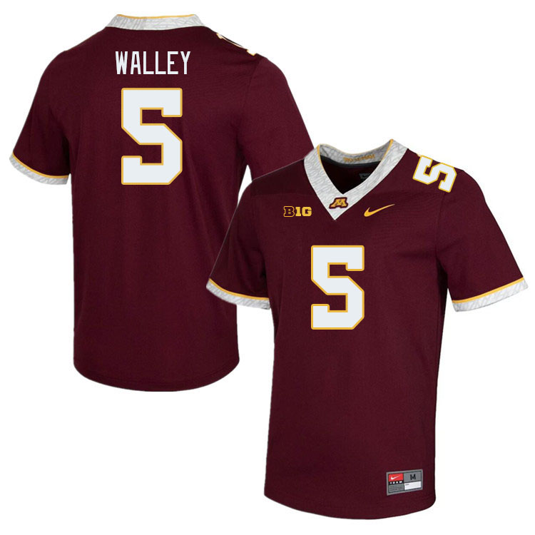 Men #5 Justin Walley Minnesota Golden Gophers College Football Jerseys Stitched-Maroon